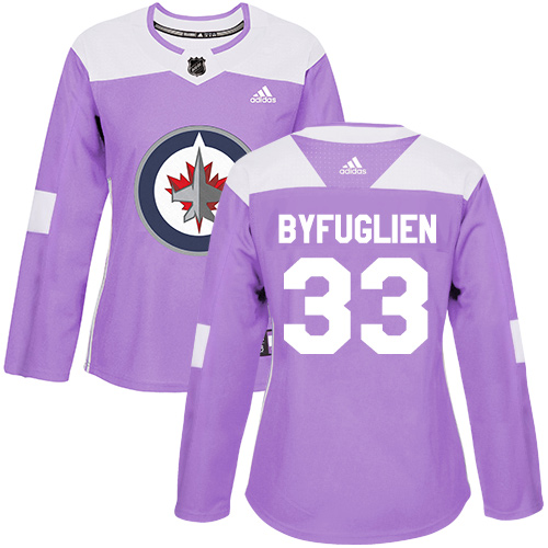 Adidas Jets #33 Dustin Byfuglien Purple Authentic Fights Cancer Women's Stitched NHL Jersey